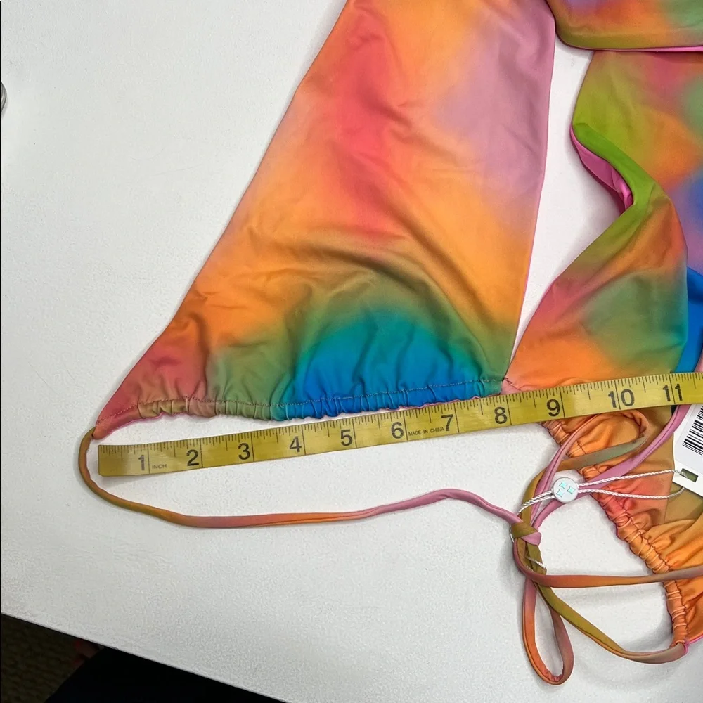 NWT Frankies Bikinis Serotonin Bash crossover halter neck bikini top size large